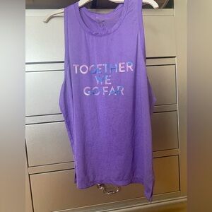 Purple Sleeveless Graphic Tank Top